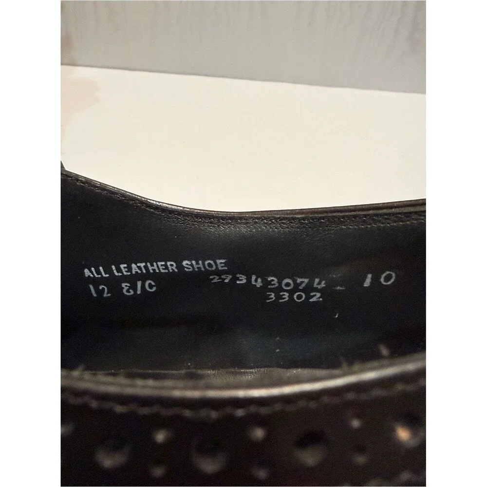 Vintage Hanover Master-Flex Black All Leather Wingtip Oxfords USA Sz 12 E/C